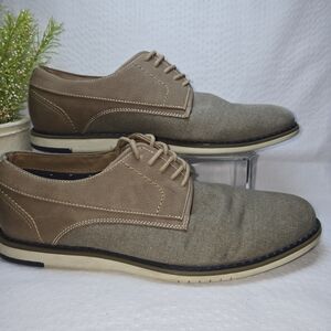 HAWKER RYE MENS ABELU CANVAS SPORT DERBY SHOE BEIGE TAN SIZE 10